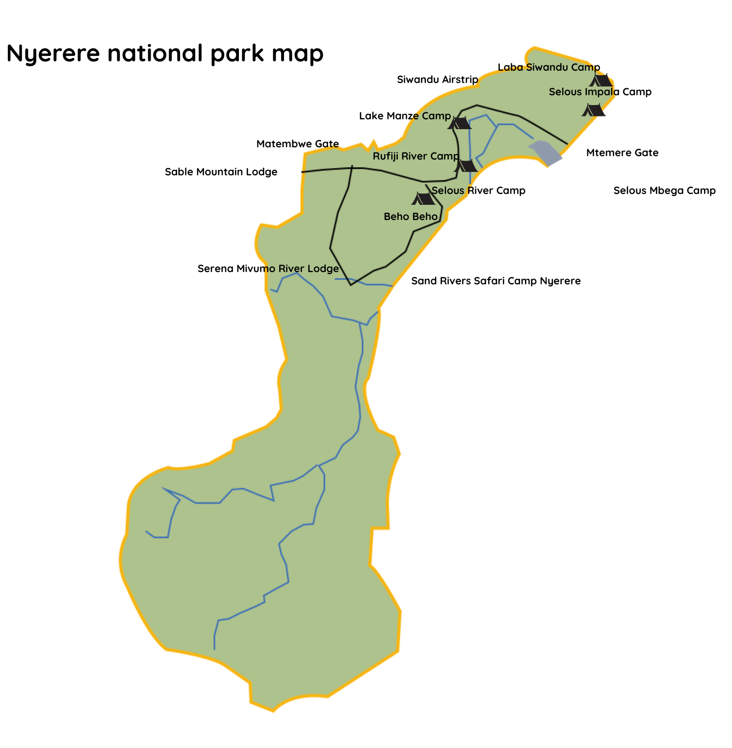 Nyerere National Park Map